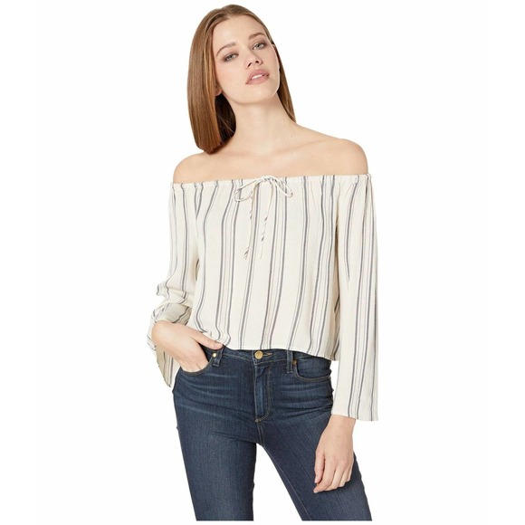 NWT!! Billabong Light It Up Off-The-Shoulder Top Off White Size … - Picture 1 of 10